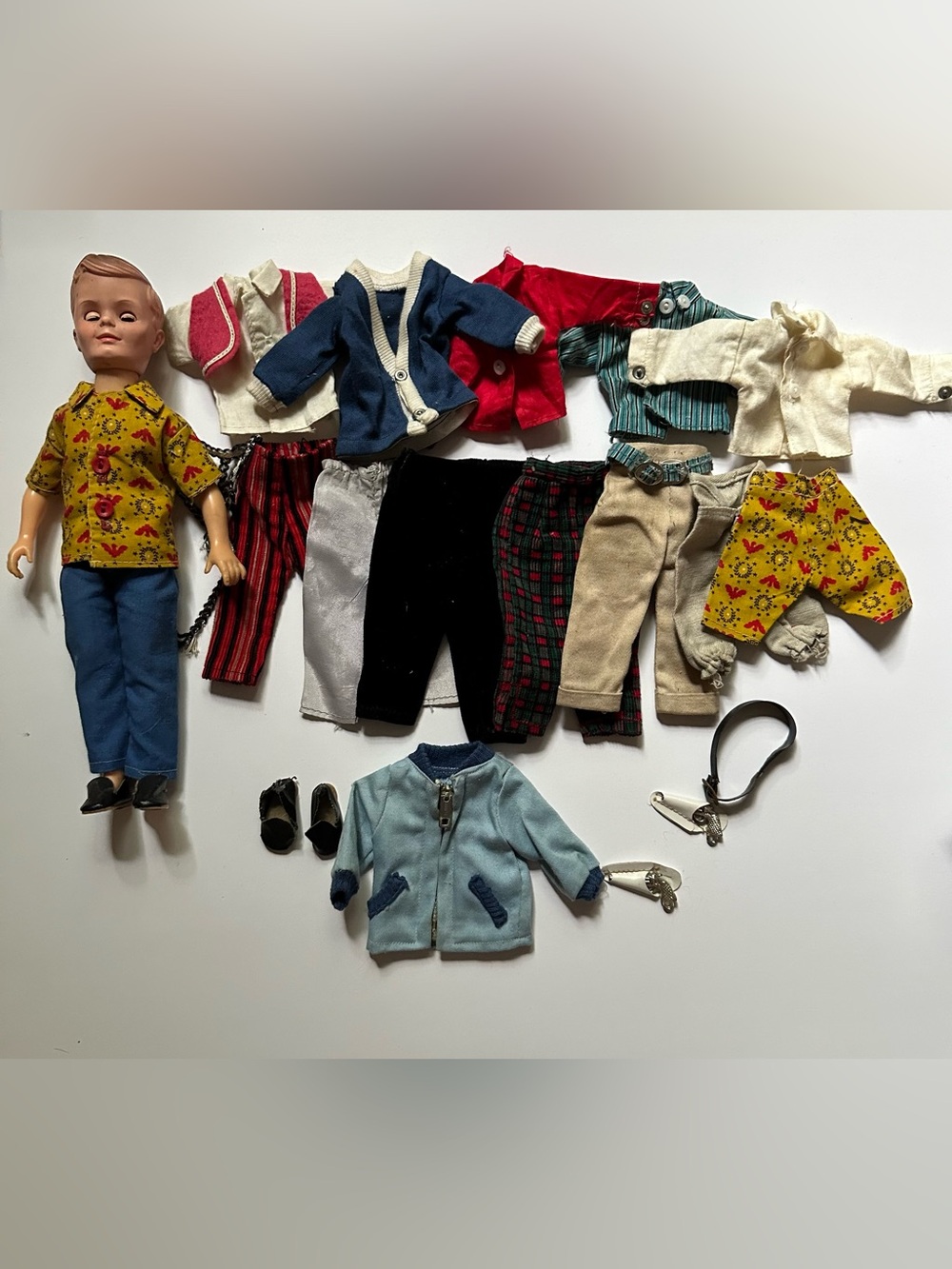 Vintage 50/60s Male Doll 15+ Piece Wardrobe + Accessories